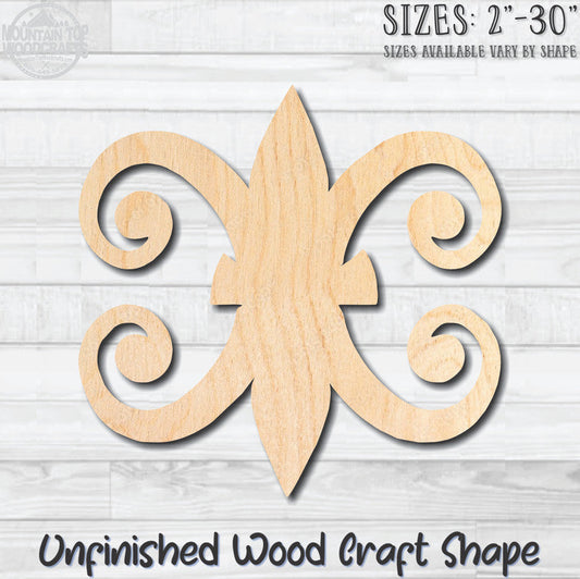 Fleurdelis 8 Fleur de lis Unfinished Wood Shape Blank Laser Engraved Cutout Woodcraft Craft Supply