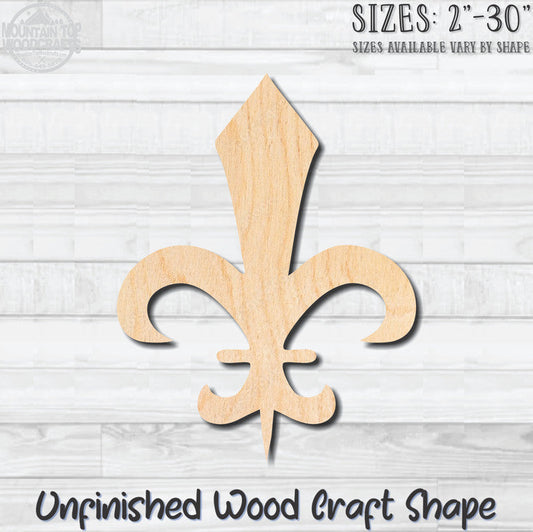Fleurdelis 10 Fleur de lis Unfinished Wood Shape Blank Laser Engraved Cutout Woodcraft Craft Supply