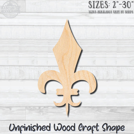 Fleurdelis 11 Fleur de lis Unfinished Wood Shape Blank Laser Engraved Cutout Woodcraft Craft Supply