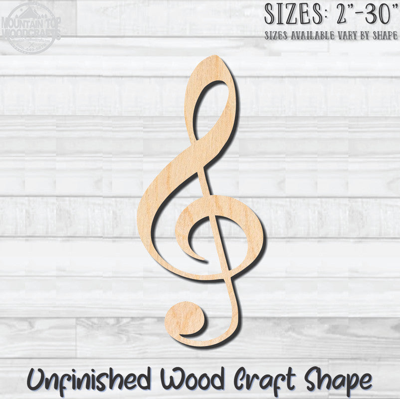 Cleft Music Note Unfinished Wood Shape Blank Laser Engraved Cutout Woodcraft Craft Supply