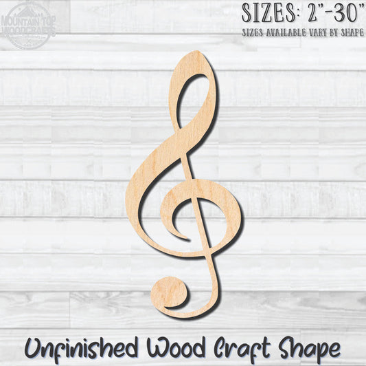 Cleft Music Note Unfinished Wood Shape Blank Laser Engraved Cutout Woodcraft Craft Supply