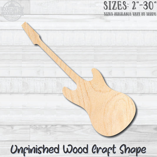 Guitar 2 Unfinished Wood Shape Blank Laser Engraved Cutout Woodcraft Craft Supply