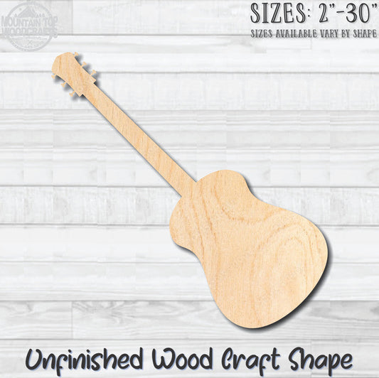 Guitar 3 Unfinished Wood Shape Blank Laser Engraved Cutout Woodcraft Craft Supply