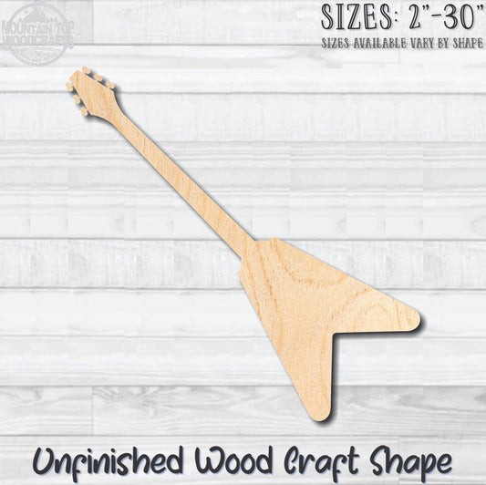 Guitar 4 Unfinished Wood Shape Blank Laser Engraved Cutout Woodcraft Craft Supply