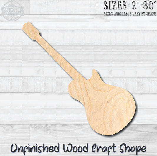 Guitar 5 Unfinished Wood Shape Blank Laser Engraved Cutout Woodcraft Craft Supply