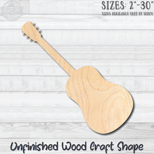 Guitar 6 Unfinished Wood Shape Blank Laser Engraved Cutout Woodcraft Craft Supply
