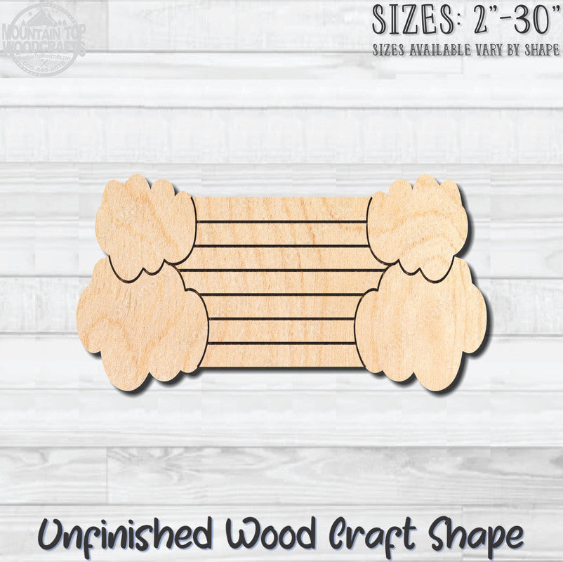 Rainbow & Clouds Line Unfinished Wood Shape Blank Laser Engraved Cut Out Woodcraft Craft Supply