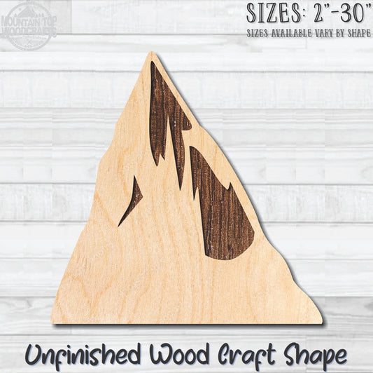Mountain Range 1 Unfinished Wood Shape Blank Laser Engraved Cutout Woodcraft Craft Supply