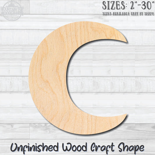 Crescent Moon Unfinished Wood Shape Blank Laser Engraved Cutout Woodcraft Craft Supply