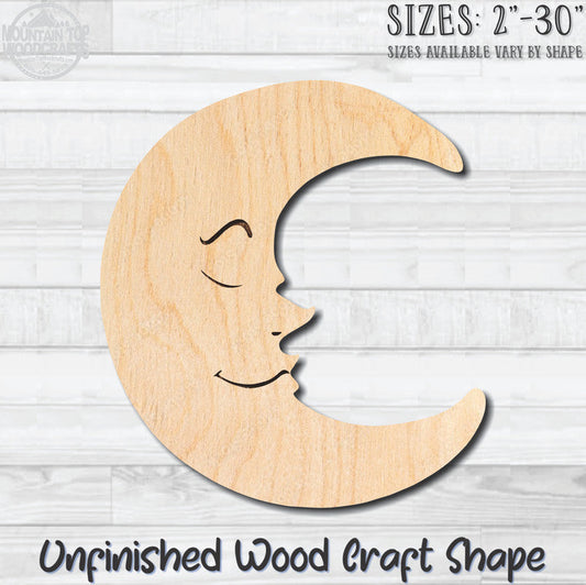 Man In The Moon Unfinished Wood Shape Blank Laser Engraved Cutout Woodcraft Craft Supply