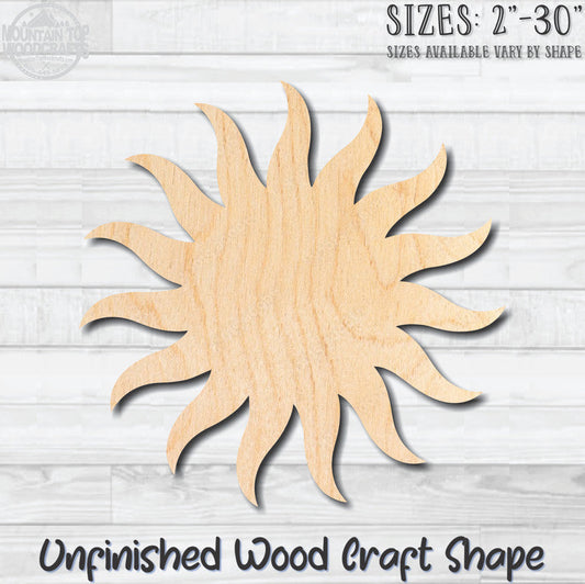 Sun Sunshine 4 Unfinished Wood Shape Blank Laser Engraved Cutout Woodcraft Craft Supply
