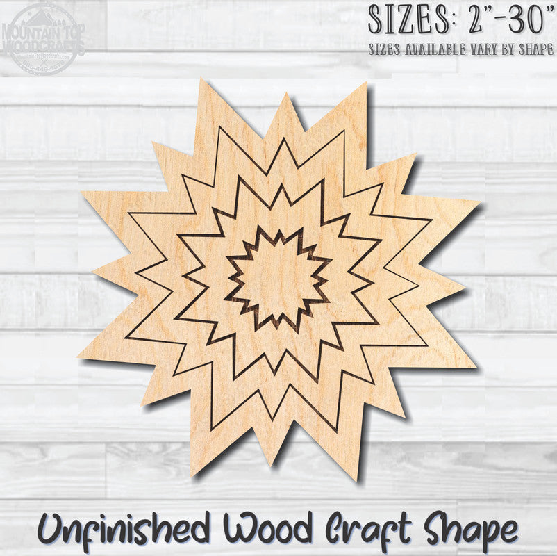 Sun Sunshine 8 Unfinished Wood Shape Blank Laser Engraved Cutout Woodcraft Craft Supply