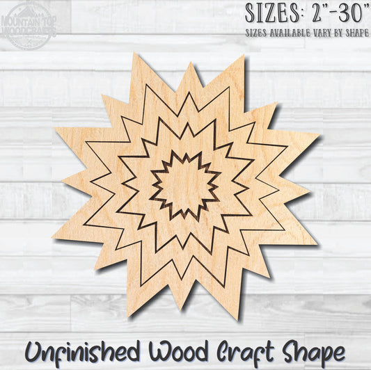 Sun Sunshine 8 Unfinished Wood Shape Blank Laser Engraved Cutout Woodcraft Craft Supply