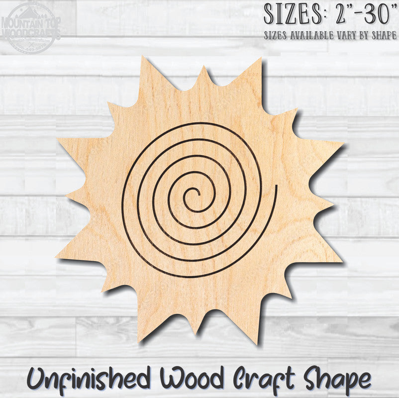 Sun Sunshine 9 Unfinished Wood Shape Blank Laser Engraved Cutout Woodcraft Craft Supply