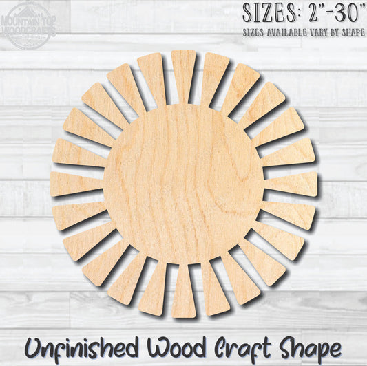 Sun Sunshine 10 Unfinished Wood Shape Blank Laser Engraved Cutout Woodcraft Craft Supply