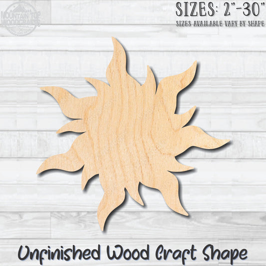 Sun Sunshine 12 Unfinished Wood Shape Blank Laser Engraved Cutout Woodcraft Craft Supply