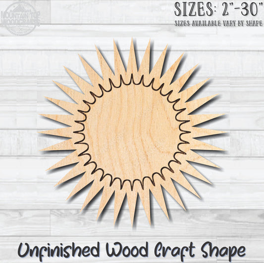 Sun Sunshine 13 Unfinished Wood Shape Blank Laser Engraved Cutout Woodcraft Craft Supply
