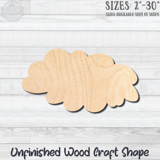 Cloud 1 Unfinished Wood Shape Blank Laser Engraved Cutout Woodcraft Craft Supply
