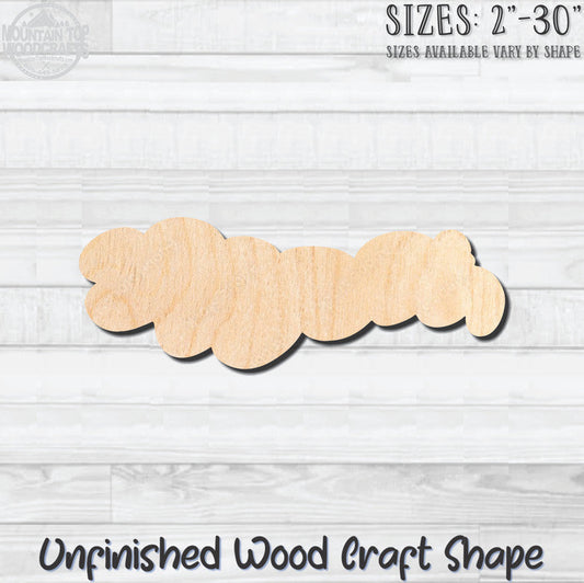 Cloud 3 Unfinished Wood Shape Blank Laser Engraved Cutout Woodcraft Craft Supply