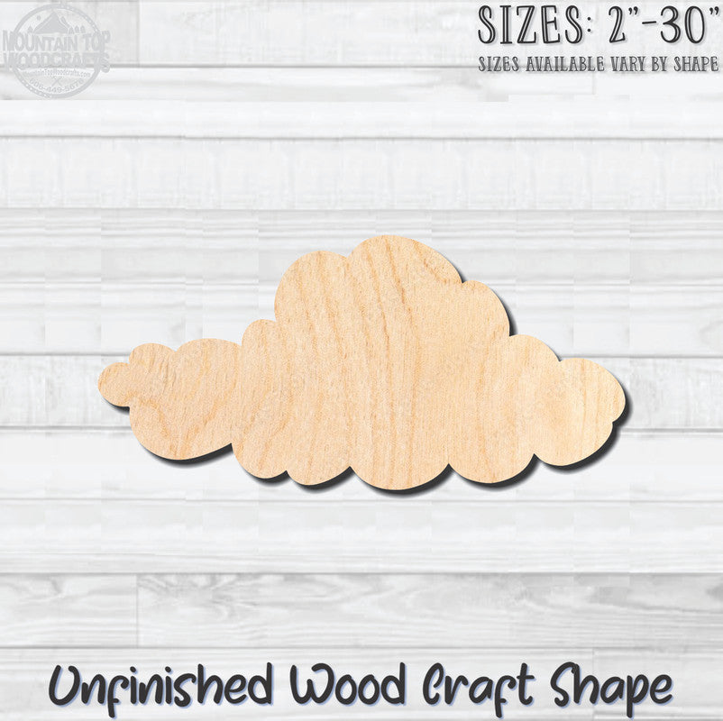 Cloud 4 Unfinished Wood Shape Blank Laser Engraved Cutout Woodcraft Craft Supply