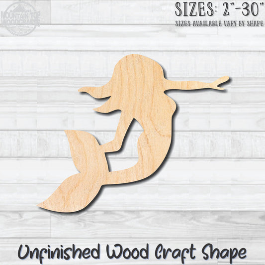 Mermaid 8 Unfinished Wood Shape Blank Laser Engraved Cutout Woodcraft Craft Supply