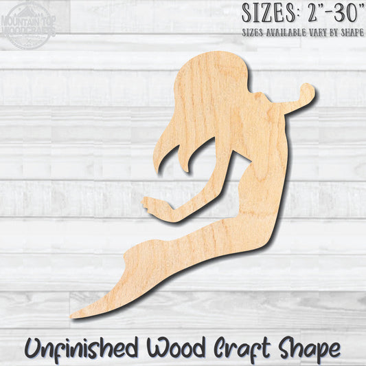 Mermaid 6 Unfinished Wood Shape Blank Laser Engraved Cutout Woodcraft Craft Supply
