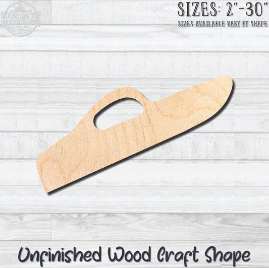 Power Boat Nautical Unfinished Wood Shape Blank Laser Engraved Cut Out Woodcraft Craft Supply