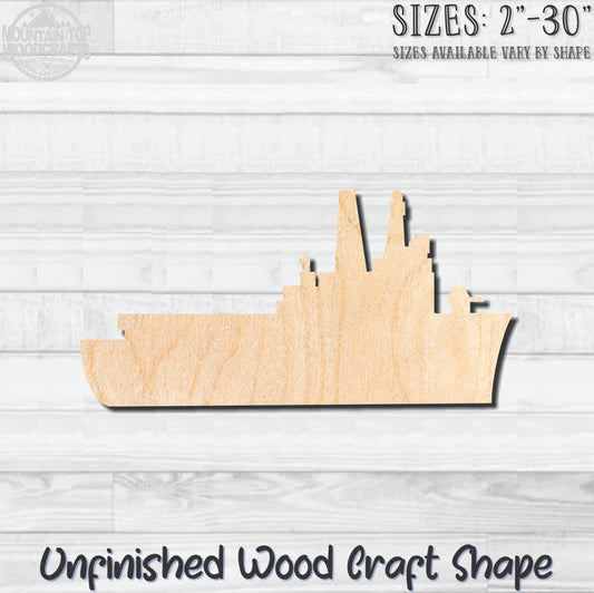 Battleship War Ship Nautical 1 Unfinished Wood Shape Blank Laser Engraved Cutout Woodcraft Craft Supply