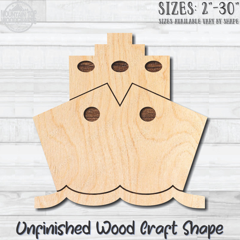 Battleship Nautical Unfinished Wood Shape Blank Laser Engraved Cutout Woodcraft Craft Supply