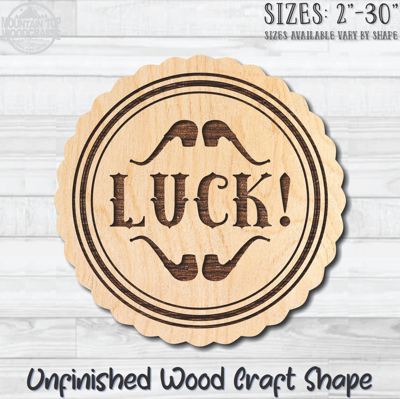 Luck Irish Coin Unfinished Wood Shape Blank Laser Engraved Cutout Woodcraft Craft Supply