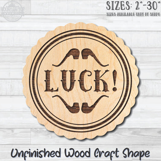 Luck Irish Coin Unfinished Wood Shape Blank Laser Engraved Cutout Woodcraft Craft Supply