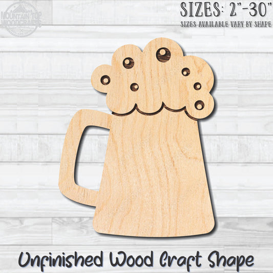 Beer Stein Unfinished Wood Shape Blank Laser Engraved Cutout Woodcraft Craft Supply