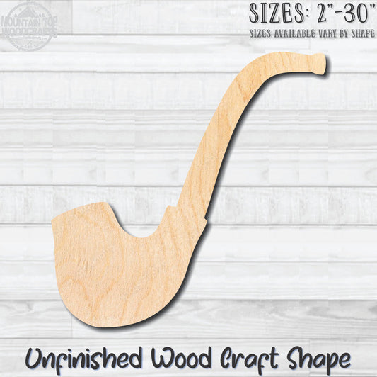 Smoking Pipe Unfinished Wood Shape Blank Laser Engraved Cutout Woodcraft Craft Supply