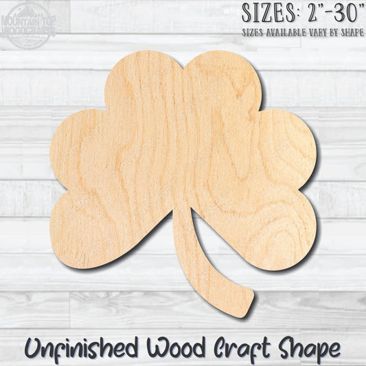 Clover Unfinished Wood Shape Blank Laser Engraved Cutout Woodcraft Craft Supply