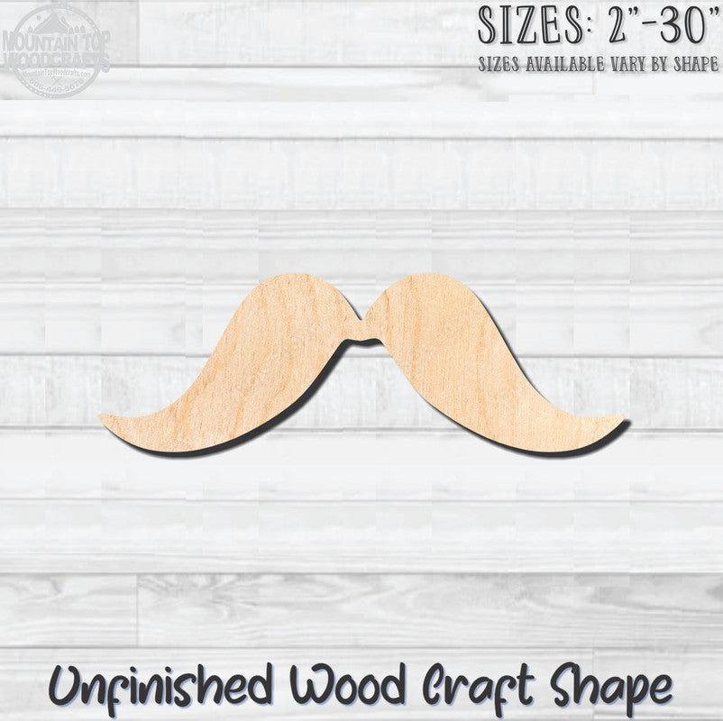 Mustache Walrus Unfinished Wood Shape Blank Laser Engraved Cutout Woodcraft Craft Supply