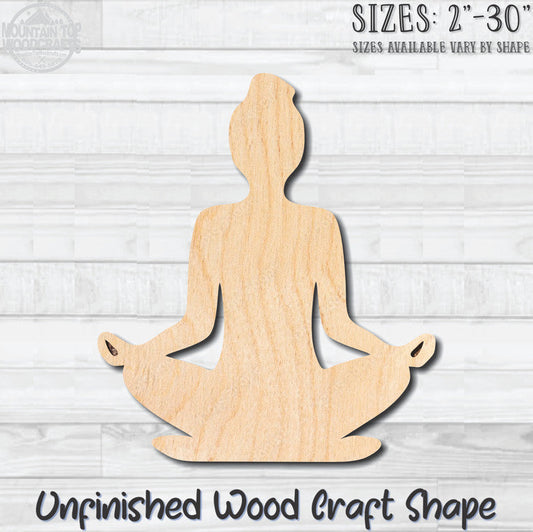 Yoga Position 7 Unfinished Wood Shape Blank Laser Engraved Cut Out Woodcraft Craft Supply