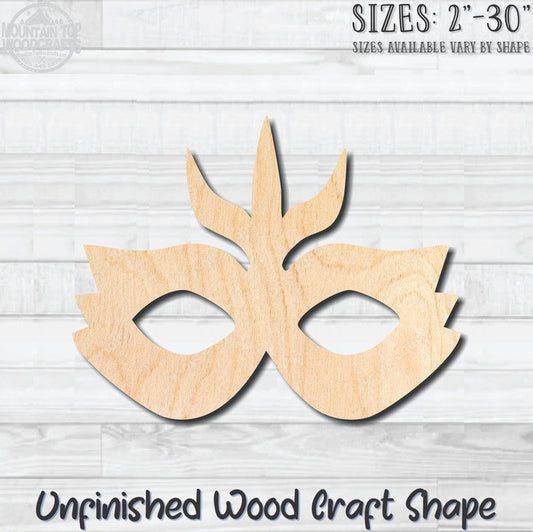 Masquerade Mardi Gras Mask 2 Unfinished Wood Shape Blank Laser Engraved Cutout Woodcraft Craft Supply