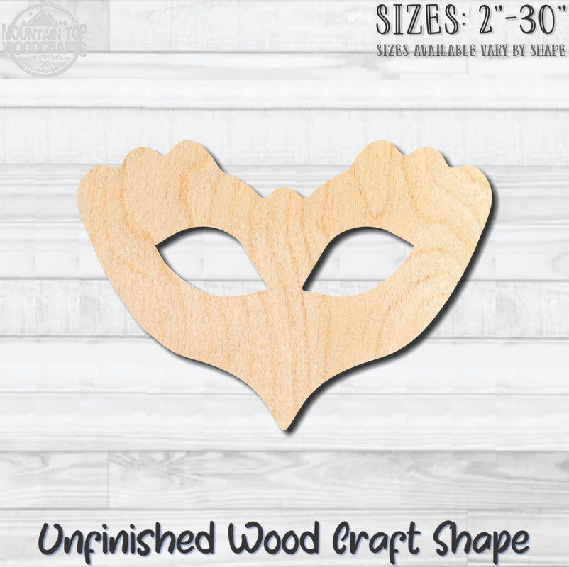 Masquerade Mardi Gras Mask 3 Unfinished Wood Shape Blank Laser Engraved Cutout Woodcraft Craft Supply