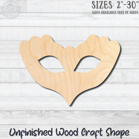 Masquerade Mardi Gras Mask 3 Unfinished Wood Shape Blank Laser Engraved Cutout Woodcraft Craft Supply