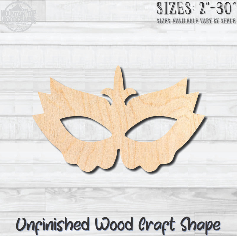 Masquerade Mardi Gras Mask 4 Unfinished Wood Shape Blank Laser Engraved Cutout Woodcraft Craft Supply