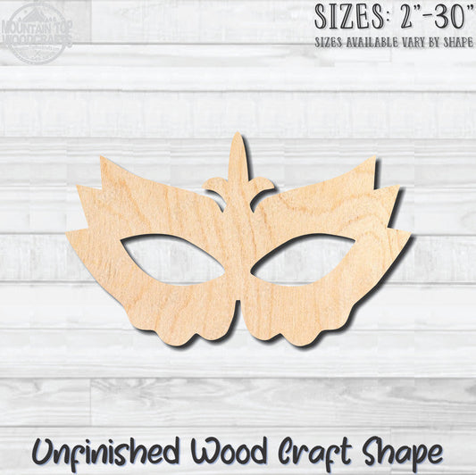 Masquerade Mardi Gras Mask 4 Unfinished Wood Shape Blank Laser Engraved Cutout Woodcraft Craft Supply
