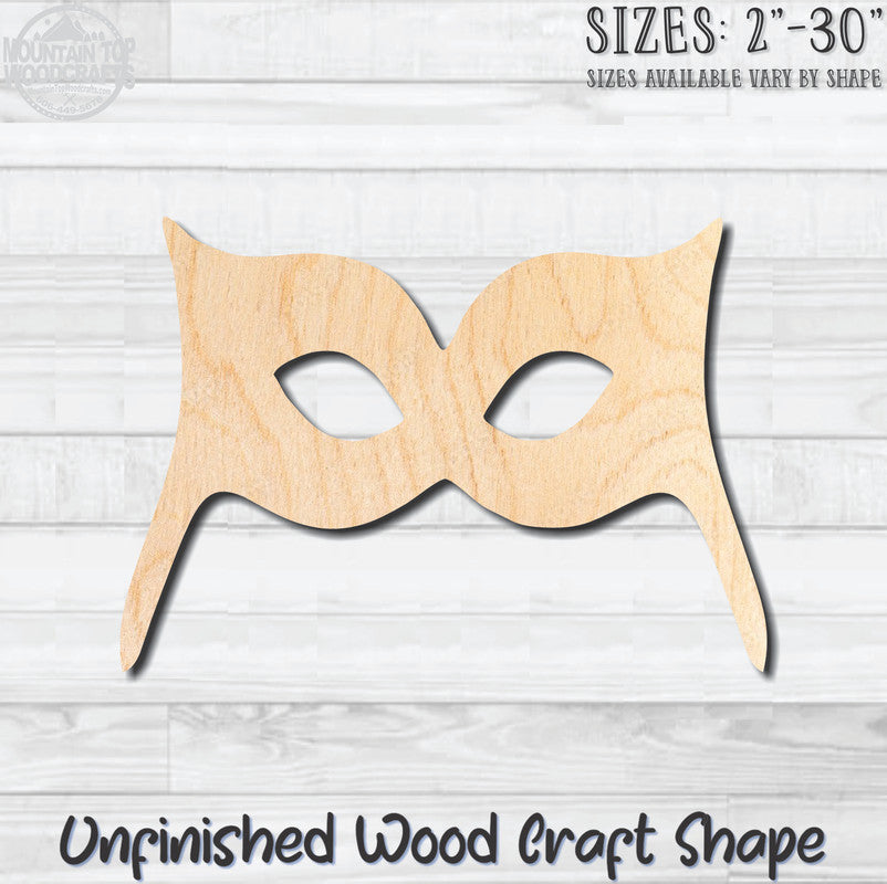 Masquerade Mask 5 Mardi Gras Unfinished Wood Shape Blank Laser Engraved Cutout Woodcraft Craft Supply
