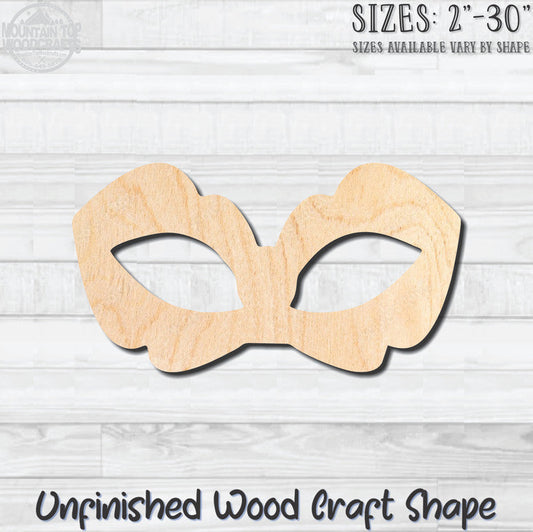 Masquerade Mardi Gras Mask 7 Unfinished Wood Shape Blank Laser Engraved Cutout Woodcraft Craft Supply