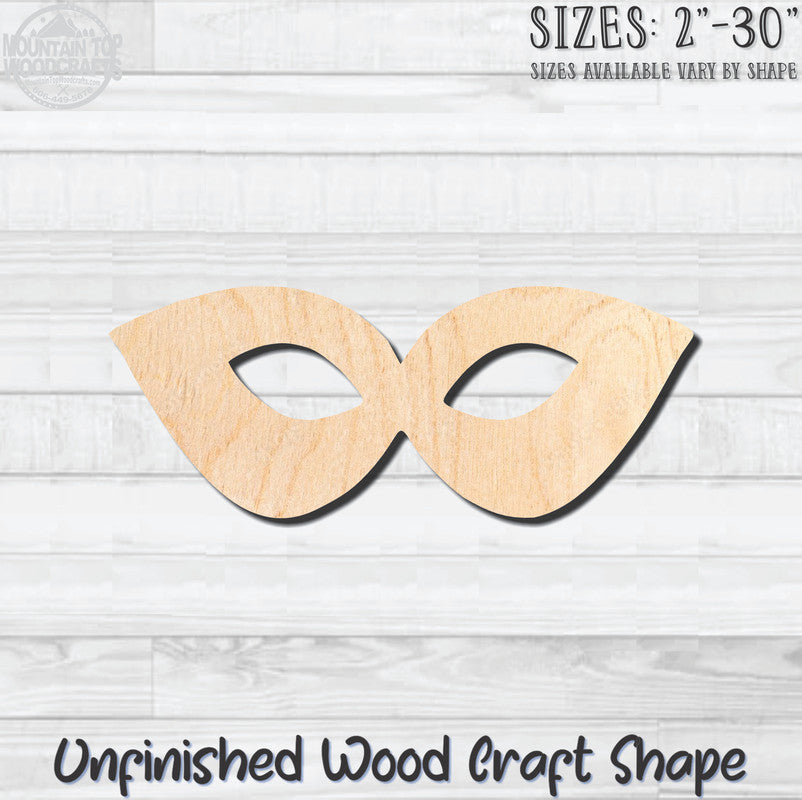 Masquerade Mardi Gras Mask 8 Unfinished Wood Shape Blank Laser Engraved Cutout Woodcraft Craft Supply