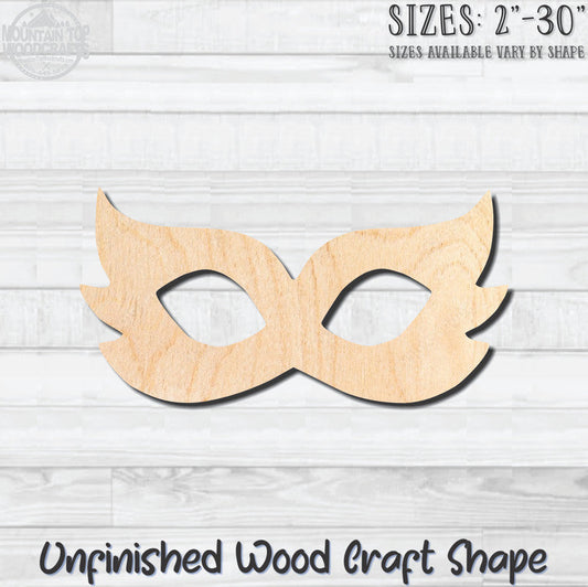 Masquerade Mardi Gras Mask 9 Unfinished Wood Shape Blank Laser Engraved Cutout Woodcraft Craft Supply