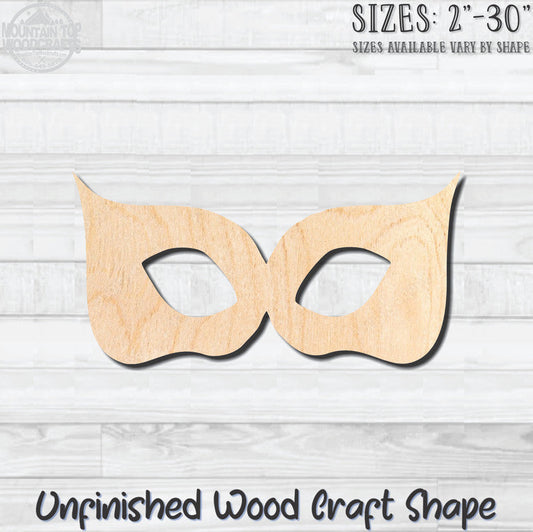 Masquerade Mardi Gras Mask 10 Unfinished Wood Shape Blank Laser Engraved Cutout Woodcraft Craft Supply