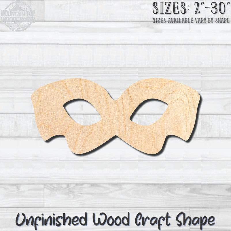 Masquerade Mardi Gras Mask 14 Unfinished Wood Shape Blank Laser Engraved Cutout Woodcraft Craft Supply