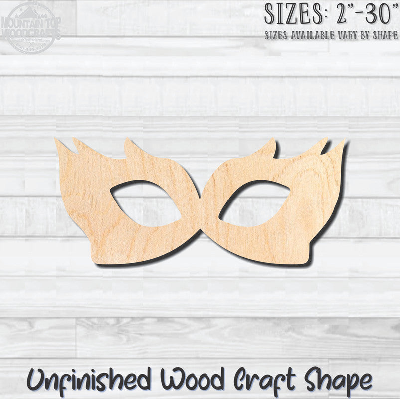 Masquerade Mardi Gras Mask 18 Unfinished Wood Shape Blank Laser Engraved Cutout Woodcraft Craft Supply