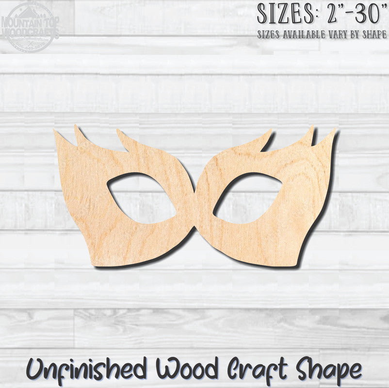 Masquerade Mardi Gras Mask 20 Unfinished Wood Shape Blank Laser Engraved Cutout Woodcraft Craft Supply