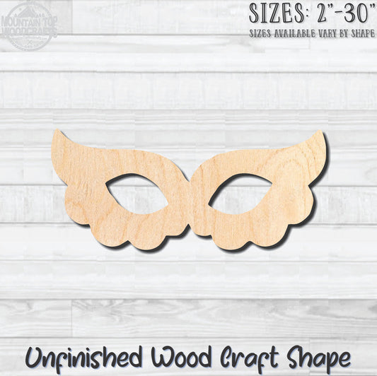 Masquerade Mardi Gras Mask 22 Unfinished Wood Shape Blank Laser Engraved Cutout Woodcraft Craft Supply